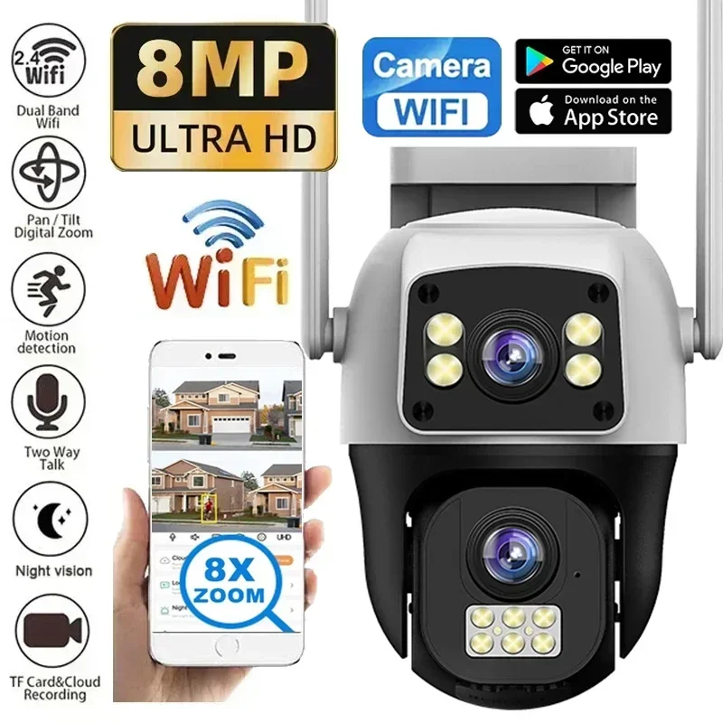 Smart Home Camera Ezviz - 8MP 4G SIM WIFI Camera Dubbele